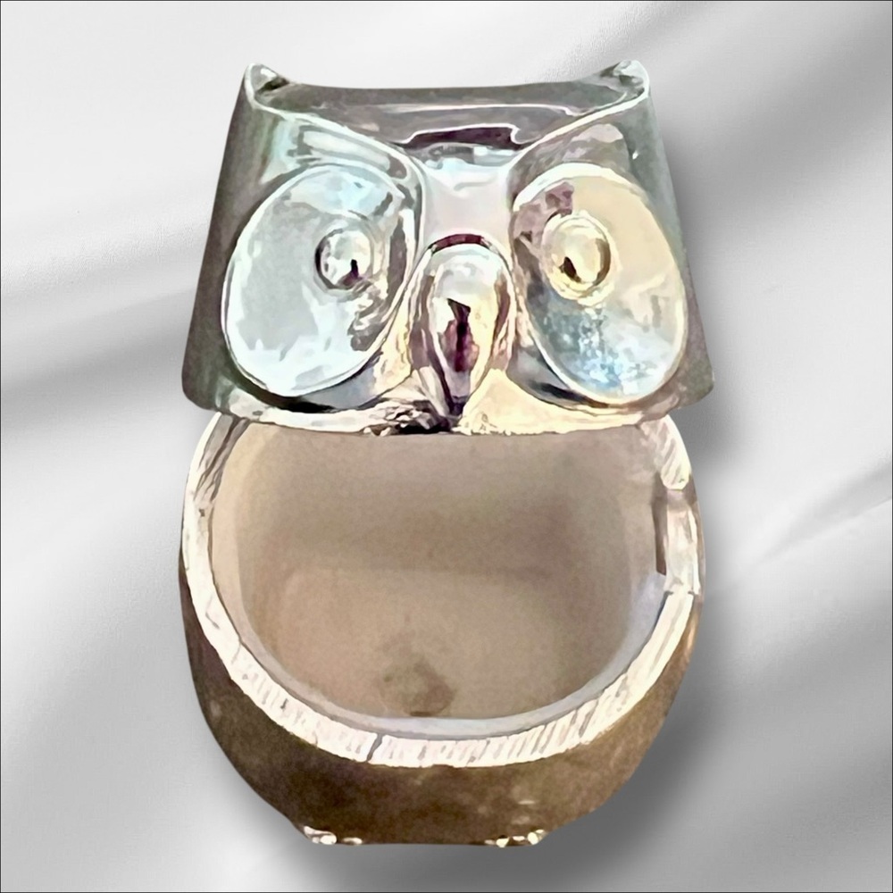 VTG William A Rogers Owl Saltcellar Silver Plate in Original Box w/Spoon 2” - Picture 9 of 16